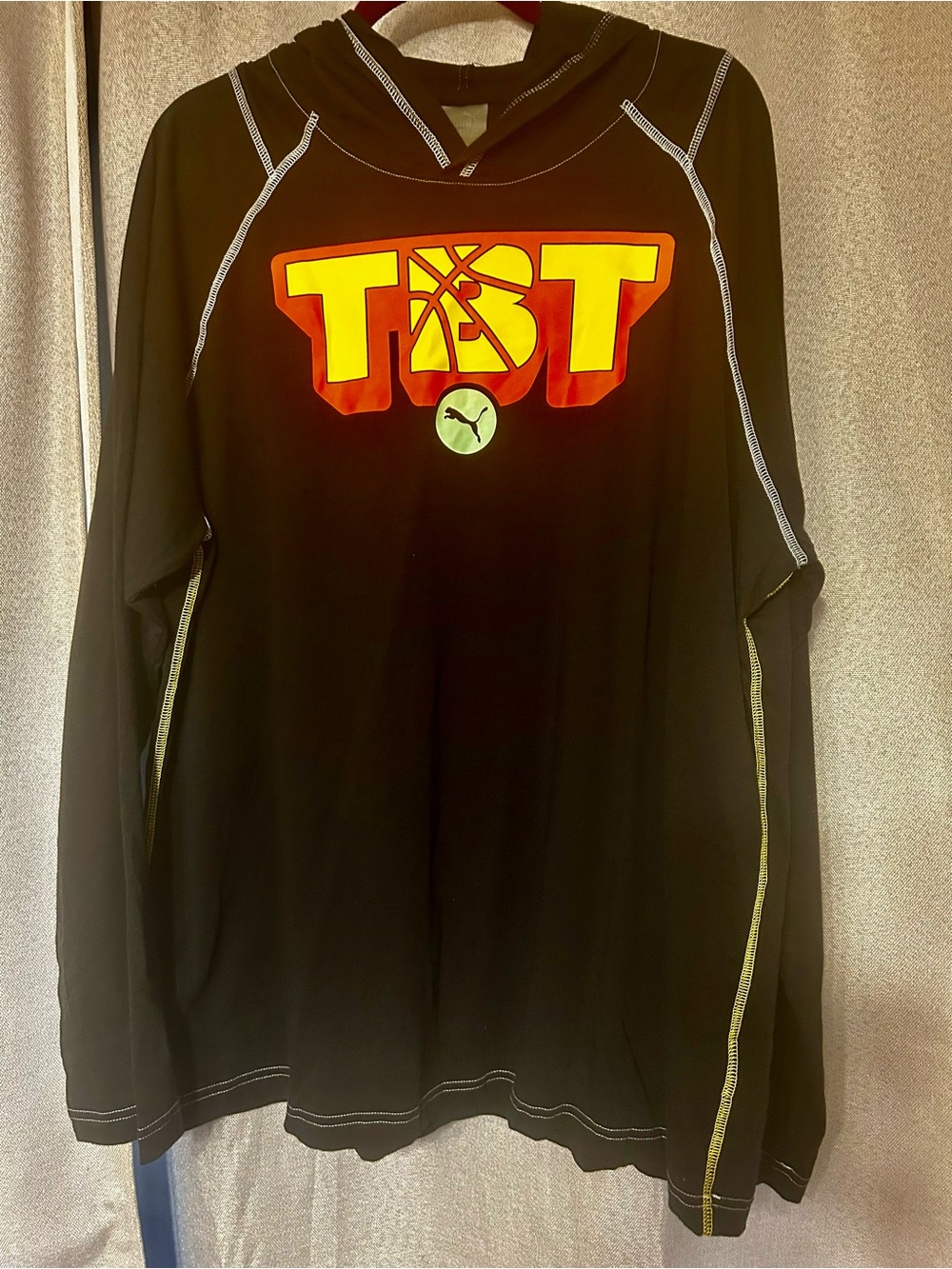 Puma Black Hoodie with Yellow and Orange TBT Graphic 3XL